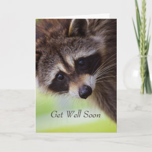 Carte De Remerciements Bien Se Bien Bientôt Amusant Mignonne Raccoon Anim