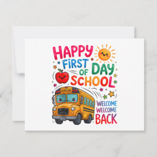 Carte De Remerciements Bienvenue à l'école Jour de rentrée heureux Prof B