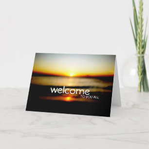 Carte De Remerciements Bienvenue À Vous Tous Beach Sunrise Mariage