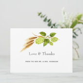 Carte De Remerciements Bière Willow Greenery Vineyard Mariage (Debout devant)