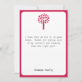 Carte De Remerciements Big crayon / Appréciation de l'enseignant (Dos)