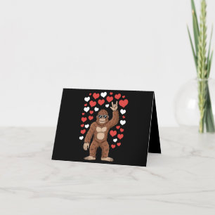Carte De Remerciements Bigfoot Saint-Valentin Drôle coeurs Sasquatch