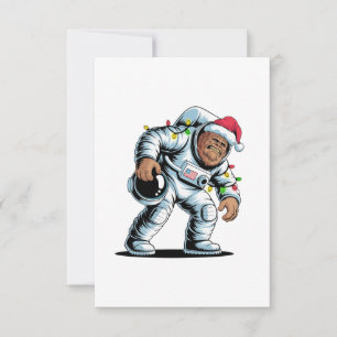 Carte De Remerciements Bigfoot Sasquatch Astronaute Noël 2026 Vacances