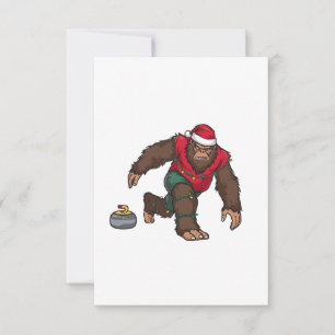 Carte De Remerciements Bigfoot Sasquatch Curling Noël 2026 Vacances