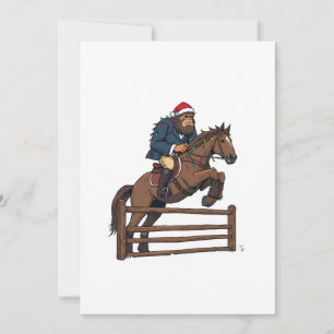 Carte De Remerciements Bigfoot Sasquatch Équestre Noël Cheval à Cheval