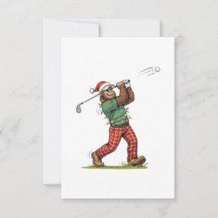 Carte De Remerciements Bigfoot Sasquatch Golf Noël 2026 Vacances