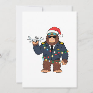 Carte De Remerciements Bigfoot Sasquatch Pilote Noël 2026 Vacances
