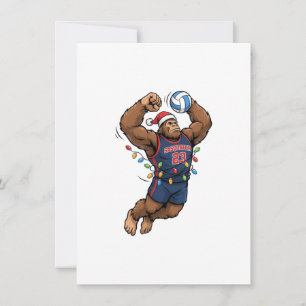 Carte De Remerciements Bigfoot Sasquatch Volleyball Noël Sport