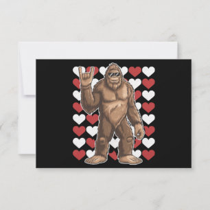 Carte De Remerciements Bigfoot Valentines Jour Coeurs Drôle Sasquatch Amo