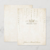 Carte De Remerciements Bijoux en or Champagne Fairytale Crown (Devant / Derrière)