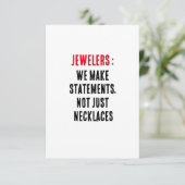 Carte De Remerciements Bijoux : Nous faisons des déclarations, pas seulem (Debout devant)