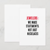 Carte De Remerciements Bijoux : Nous faisons des déclarations, pas seulem (Devant / Derrière)