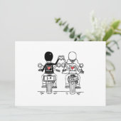 Carte De Remerciements Biker Motorcycle Wedding  (Debout devant)