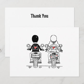 Carte De Remerciements Biker Motorcycle Wedding 