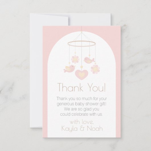 Carte De Remerciements Bird Mobile Nesting Party (Devant)