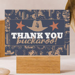 Carte De Remerciements "Birthday Hullabaloo" Anniversaire de Cow-boy de l<br><div class="desc">Votre cow-boy est-il prêt pour une fête d'anniversaire ? Cette carte de remerciement à thème rodéo pour cow-girl est un moyen adorable de remercier vos invités de célébrer avec vous ! Avec des couleurs personnalisables, cette carte de remerciement est parfaite pour tout cow-boy ou cow-girl qui cherche un moyen spécial...</div>