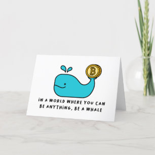 Carte De Remerciements Bitcoin Whale Crypto Investisseur & BTC Trading De