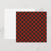 Carte De Remerciements Black and Deep red checkerboard pattern (Devant / Derrière)