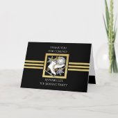Carte De Remerciements Black and Gold Parties scintillant Patinage sur gl (Devant)