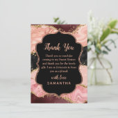 Carte De Remerciements Black and Pink Sequins Agate Sweet Seize (Debout devant)