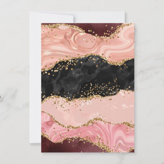 Carte De Remerciements Black and Pink Sequins Agate Sweet Seize (Dos)
