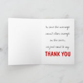 Carte De Remerciements Black and Red Thank (Intérieur)