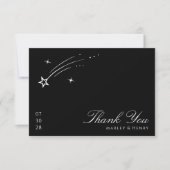 Carte De Remerciements Black and White Elegant Celestial Wedding (Devant)