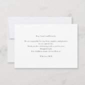 Carte De Remerciements Black and White Elegant Celestial Wedding (Dos)