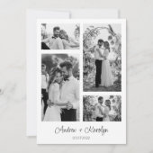 Carte De Remerciements Black and White Modern mariage photo collage (Devant)
