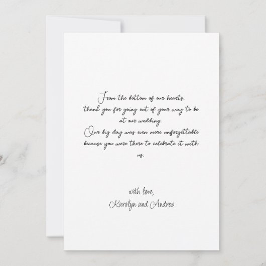 Carte De Remerciements Black and White Modern mariage photo collage (Dos)