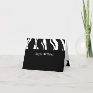 Carte De Remerciements Black and White Zebra Stripe Birthday