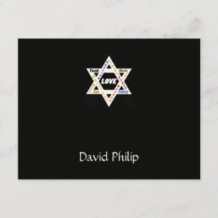 Carte de remerciements Black Bar Mitzvah