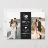 Carte De Remerciements Black Beach Destination Wedding (Devant)