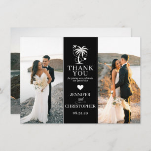 Carte De Remerciements Black Beach Destination Wedding