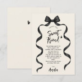 Carte De Remerciements Black Bow Birthday (Devant / Derrière)