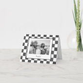 Carte De Remerciements Black Checkerboard Personalized Photo (Devant)