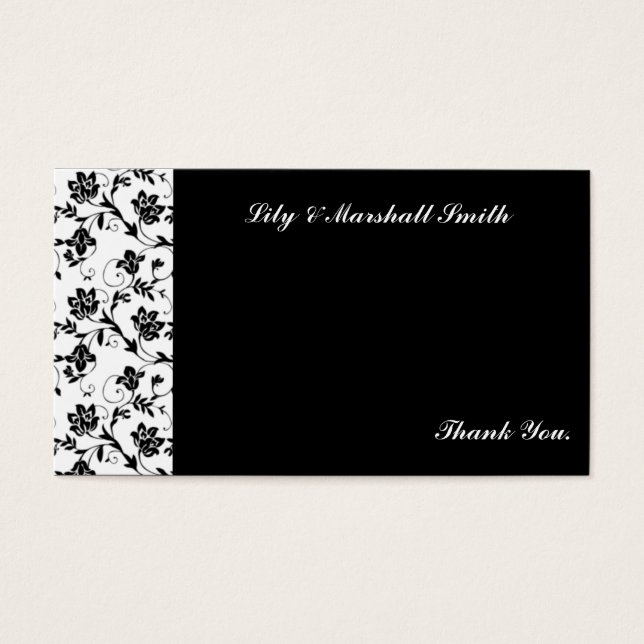 Carte de remerciements Black Elegance (Devant)