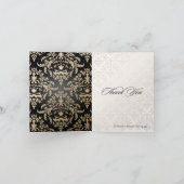 Carte De Remerciements Black Gold Céline Damask Merci|DO-IT-YOURSELF arri (Intérieur)