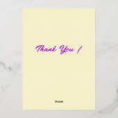 Carte de remerciements Black Gold Foil Word multil (Verso)