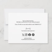 Carte De Remerciements Black Gold Modern Petite entreprise Offre de réduc (Dos)