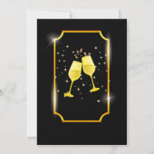 Carte De Remerciements Black Gold Moderne 25e fête Mariage (Dos)