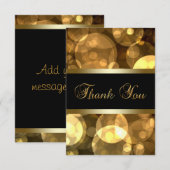 Carte De Remerciements Black Gold Thank (Devant / Derrière)