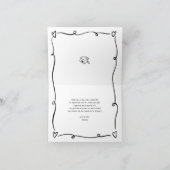 Carte De Remerciements Black Hand Drawn Doodle Style Graduation Cream Fun (Intérieur)