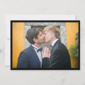 Carte De Remerciements Black Heart Paint Strokes Pride Flag Photo Wedding (Dos)