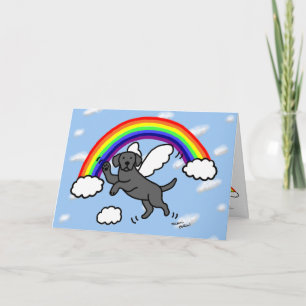 Carte De Remerciements Black Labrador Guardian Angel (Rainbow Bridge)