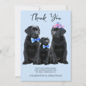 Carte De Remerciements Black Labrador Retriever Blue Boy Puppy Chien (Devant)