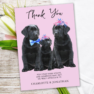 Carte De Remerciements Black Labrador Retriever Chien Chien Chien Chien C