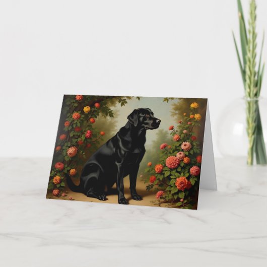Carte De Remerciements Black Labrador Retriever Dog Blank (Devant)