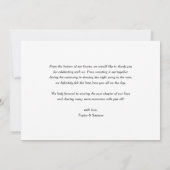 Carte De Remerciements Black Modern Trois Photo Mariage Collage (Dos)