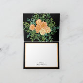 Carte De Remerciements Black & Peach Mariage Floral moderne (Intérieur)